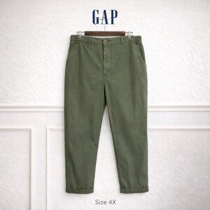GAP Factory High Rise Utility Pants Olive Green Easy Chino Plus Size 4X Stretch